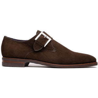 Zelli Italia Hebilla Dark Brown Calf-Skin Suede Single Monk-Strap (ZEL1076)-AmbrogioShoes
