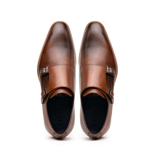 Zelli Italia Legerra Brown Calf-Skin Leather Monk-Strap (ZEL1075)-AmbrogioShoes