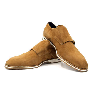 Zelli Italia Legerra Cognac Goat-Skin Suede Monk-Strap (ZEL1073)-AmbrogioShoes