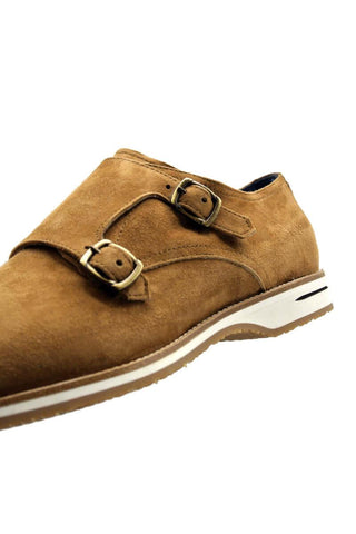 Zelli Italia Legerra Cognac Goat-Skin Suede Monk-Strap (ZEL1073)-AmbrogioShoes