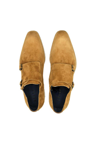 Zelli Italia Legerra Cognac Goat-Skin Suede Monk-Strap (ZEL1073)-AmbrogioShoes