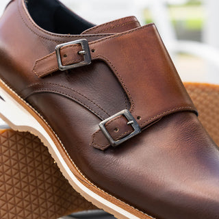 Zelli Italia Legerra Men's Shoes Brown Calf-Skin Leather Monk-Strap (ZEL1075)-AmbrogioShoes