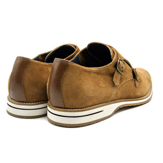 Zelli Italia Legerra Men's Shoes Cognac Goat-Skin Suede Monk-Strap (ZEL1073)-AmbrogioShoes