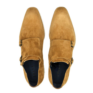 Zelli Italia Legerra Men's Shoes Cognac Goat-Skin Suede Monk-Strap (ZEL1073)-AmbrogioShoes
