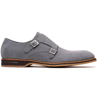 Zelli Italia Legerra Men's Shoes Gray Goat-Skin Suede Monk-Strap (ZEL1073)-AmbrogioShoes