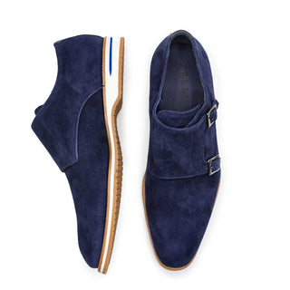 Zelli Italia Legerra Navy Goat-Skin Suede Monk-Strap (ZEL1073)-AmbrogioShoes
