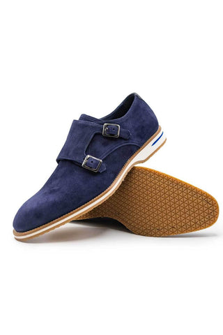 Zelli Italia Legerra Navy Goat-Skin Suede Monk-Strap (ZEL1073)-AmbrogioShoes