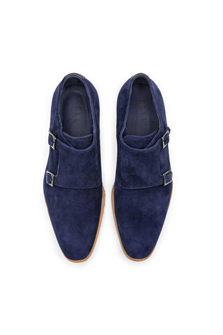 Zelli Italia Legerra Navy Goat-Skin Suede Monk-Strap (ZEL1073)-AmbrogioShoes