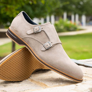Zelli Italia Legerra Sand Goat-Skin Suede Monk-Strap (ZEL1073)-AmbrogioShoes