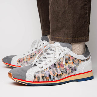 Zelli Italia Leo Men's Shoes Gray Multi Goat-Skin Suede Sneaker (ZEL1060)-AmbrogioShoes