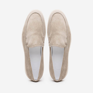 Zelli Italia Livorno Men's Shoes Bone Goat-Skin Suede Slip-On Loafer (ZEL1030)-AmbrogioShoes