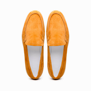 Zelli Italia Livorno Men's Shoes Cognac Goat-Skin Suede Slip-On Loafer (ZEL1030)-AmbrogioShoes