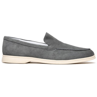 Zelli Italia Livorno Men's Shoes Gray Goat-Skin Suede Slip-On Loafer (ZEL1030)-AmbrogioShoes