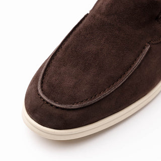 Zelli Italia Livorno Men's Shoes Mocha Goat-Skin Suede Slip-On Loafer (ZEL1030)-AmbrogioShoes