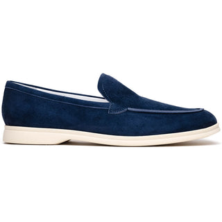 Zelli Italia Livorno Men's Shoes Navy Goat-Skin Suede Slip-On Loafer (ZEL1030)-AmbrogioShoes