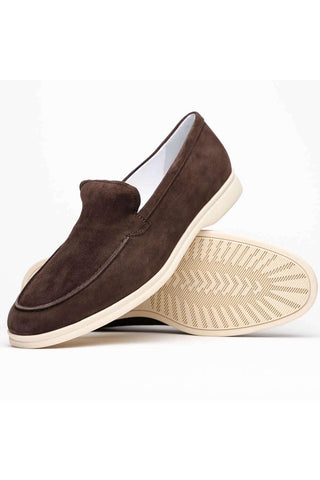 Zelli Italia Livorno Mocha Goat-Skin Suede Slip-On Loafer (ZEL1030)-AmbrogioShoes