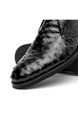 Zelli Italia Marco Black Ostrich Skin Chukka Boot (ZEL1069)-AmbrogioShoes