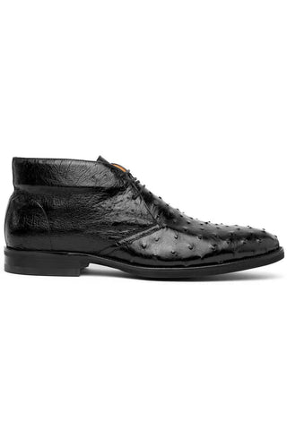 Zelli Italia Marco Black Ostrich Skin Chukka Boot (ZEL1069)-AmbrogioShoes