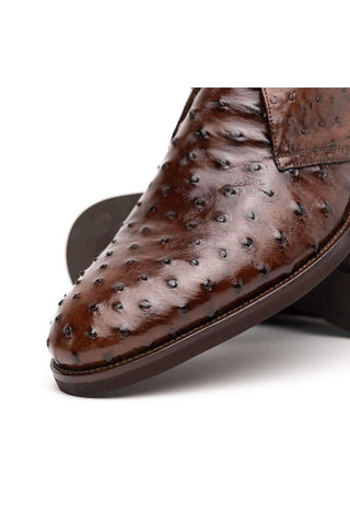 Zelli Italia Marco Brown Ostrich Skin Chukka Boot (ZEL1069)-AmbrogioShoes