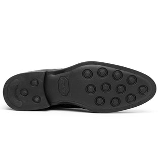 Zelli Italia Marco Men's Shoes Black Ostrich Skin Chukka Boot (ZEL1069)-AmbrogioShoes