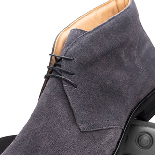 Zelli Italia Marco Men's Shoes Gray Calf-Skin Suede Chukka Boot (ZEL1067)-AmbrogioShoes