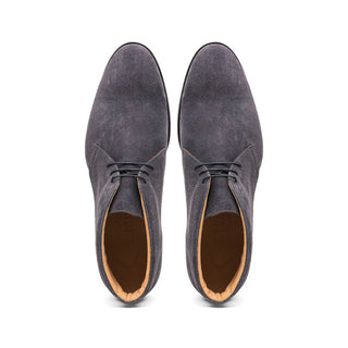 Zelli Italia Marco Men's Shoes Gray Calf-Skin Suede Chukka Boot (ZEL1067)-AmbrogioShoes