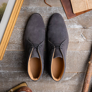 Zelli Italia Marco Men's Shoes Gray Calf-Skin Suede Chukka Boot (ZEL1067)-AmbrogioShoes