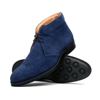 Zelli Italia Marco Men's Shoes Navy Calf-Skin Suede Chukka Boot (ZEL1067)-AmbrogioShoes