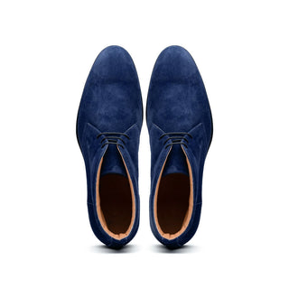 Zelli Italia Marco Men's Shoes Navy Calf-Skin Suede Chukka Boot (ZEL1067)-AmbrogioShoes
