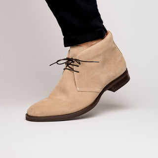 Zelli Italia Marco Men's Shoes Sand Calf-Skin Suede Chukka Boot (ZEL1067)-AmbrogioShoes