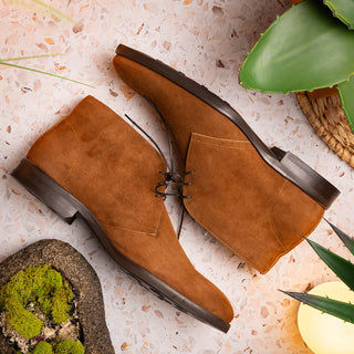 Zelli Italia Marco Men's Shoes Tobacco Calf-Skin Suede Chukka Boot (ZEL1067)-AmbrogioShoes