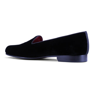 Zelli Italia Men's Shoes Black Velvet Tux Loafer (ZEL1001)-AmbrogioShoes
