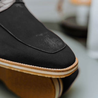 Zelli Italia Meo 3 Men's Shoes Black Suede Goat Skin Penny Loafer (ZEL1002)-AmbrogioShoes