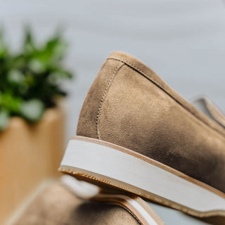 Zelli Italia Meo 3 Men's Shoes Taupe Suede Goat Skin Penny Loafer (ZEL1002)-AmbrogioShoes