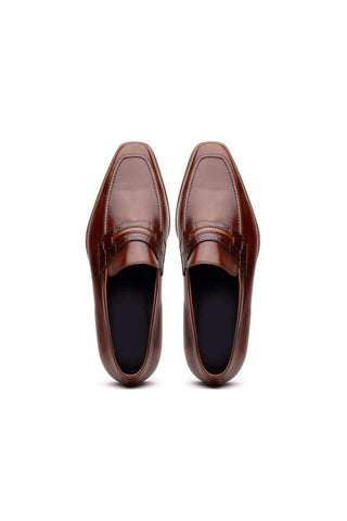 Zelli Italia Meo Cognac Crocodile & Calf-Skin Leather Penny Loafer (ZEL1023)-AmbrogioShoes