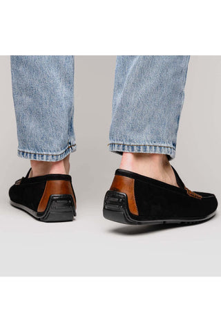 Zelli Italia Monza Black & Chestnut Calf-Skin Suede Driver (ZEL1045)-AmbrogioShoes