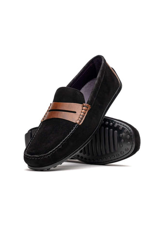 Zelli Italia Monza Black & Chestnut Calf-Skin Suede Driver (ZEL1045)-AmbrogioShoes