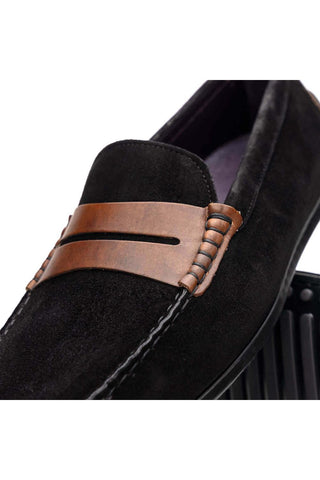 Zelli Italia Monza Black & Chestnut Calf-Skin Suede Driver (ZEL1045)-AmbrogioShoes