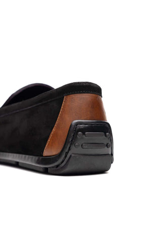 Zelli Italia Monza Black & Chestnut Calf-Skin Suede Driver (ZEL1045)-AmbrogioShoes