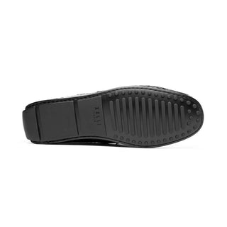 Zelli Italia Monza Black Crocodile Skin Driver (ZEL1043)-AmbrogioShoes