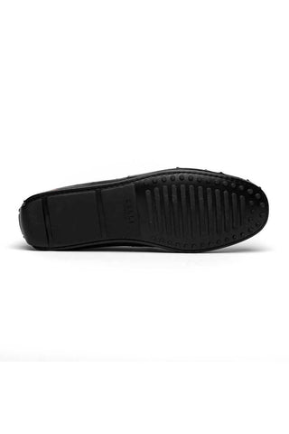 Zelli Italia Monza Black Ostrich Skin Driver (ZEL1047)-AmbrogioShoes