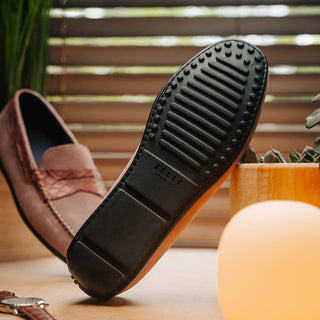 Zelli Italia Monza Men's Shoes Candy Calf-Skin Suede & Crocodile Skin Driver (ZEL1044)-AmbrogioShoes