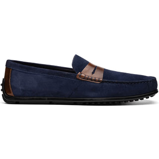 Zelli Italia Monza Men's Shoes Navy Calf-Skin Suede Driver (ZEL1045)-AmbrogioShoes