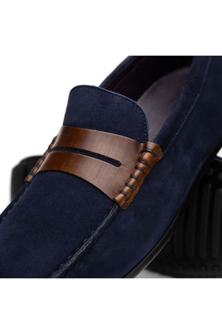 Zelli Italia Monza Navy Calf-Skin Suede Driver (ZEL1045)-AmbrogioShoes