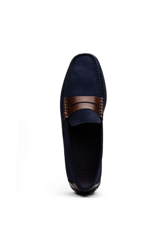 Zelli Italia Monza Navy Calf-Skin Suede Driver (ZEL1045)-AmbrogioShoes