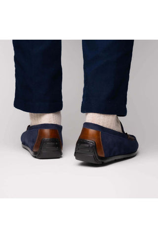 Zelli Italia Monza Navy Calf-Skin Suede Driver (ZEL1045)-AmbrogioShoes