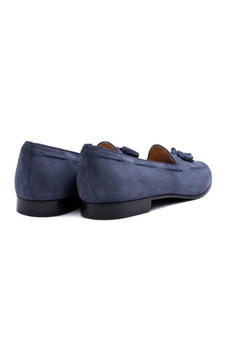 Zelli Italia Naples Blue Suede Goat-Skin Tassel Loafer (ZEL1024)-AmbrogioShoes