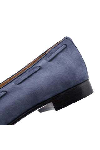 Zelli Italia Naples Blue Suede Goat-Skin Tassel Loafer (ZEL1024)-AmbrogioShoes