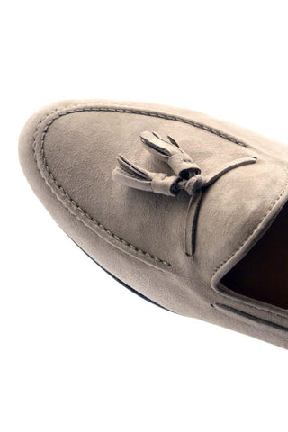 Zelli Italia Naples Bone Suede Goat-Skin Tassel Loafer (ZEL1024)-AmbrogioShoes