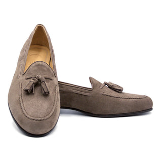 Zelli Italia Naples Men's Shoes Mocha Suede Goat-Skin Tassel Loafer (ZEL1024)-AmbrogioShoes